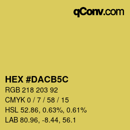 Color code: HEX #DACB5C | qconv.com