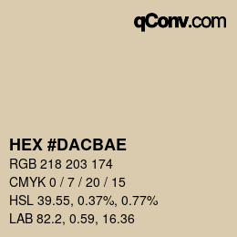 Color code: HEX #DACBAE | qconv.com