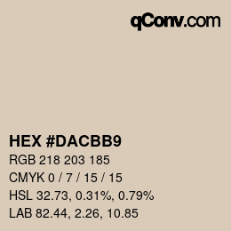 Color code: HEX #DACBB9 | qconv.com