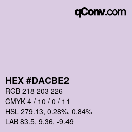 颜色代码: HEX #DACBE2 | qconv.com