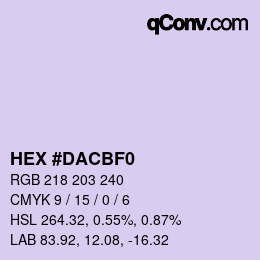 Color code: HEX #DACBF0 | qconv.com