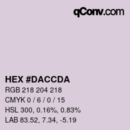 Color code: HEX #DACCDA | qconv.com