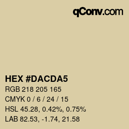颜色代码: HEX #DACDA5 | qconv.com