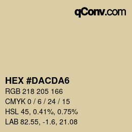 カラーコード: HEX #DACDA6 | qconv.com