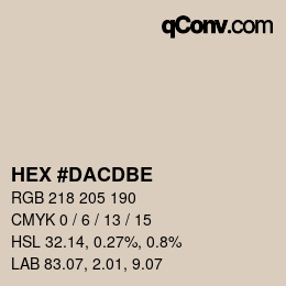 Código de color: HEX #DACDBE | qconv.com