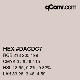 カラーコード: HEX #DACDC7 | qconv.com