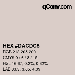 Color code: HEX #DACDC8 | qconv.com