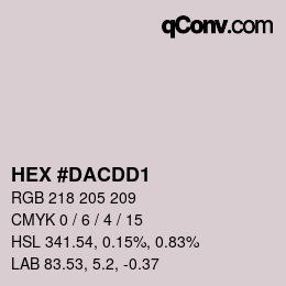 Code couleur: HEX #DACDD1 | qconv.com