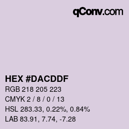 Color code: HEX #DACDDF | qconv.com