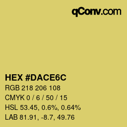 Color code: HEX #DACE6C | qconv.com