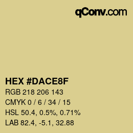 カラーコード: HEX #DACE8F | qconv.com