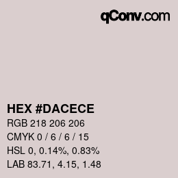 カラーコード: HEX #DACECE | qconv.com