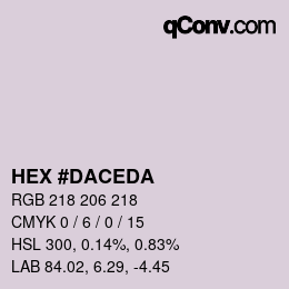 Color code: HEX #DACEDA | qconv.com