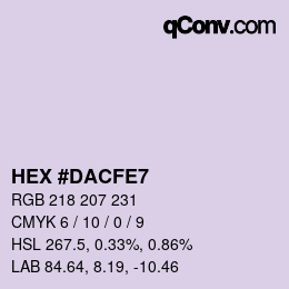 Color code: HEX #DACFE7 | qconv.com
