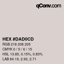 Color code: HEX #DAD0CD | qconv.com