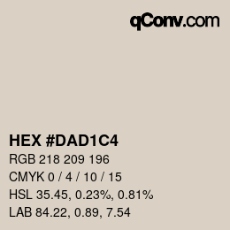 Color code: HEX #DAD1C4 | qconv.com