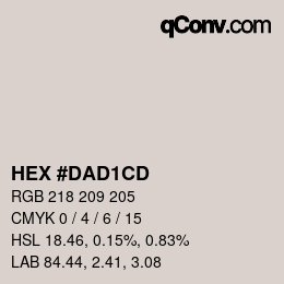 Color code: HEX #DAD1CD | qconv.com