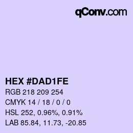 カラーコード: HEX #DAD1FE | qconv.com