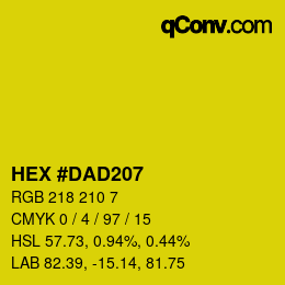 カラーコード: HEX #DAD207 | qconv.com