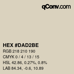 カラーコード: HEX #DAD2BE | qconv.com