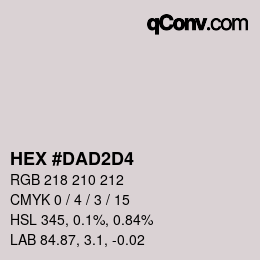 カラーコード: HEX #DAD2D4 | qconv.com