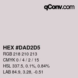 カラーコード: HEX #DAD2D5 | qconv.com