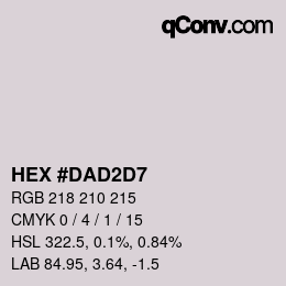 カラーコード: HEX #DAD2D7 | qconv.com
