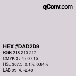 Color code: HEX #DAD2D9 | qconv.com