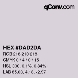 カラーコード: HEX #DAD2DA | qconv.com