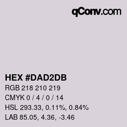 颜色代码: HEX #DAD2DB | qconv.com