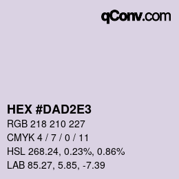 Color code: HEX #DAD2E3 | qconv.com