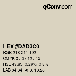 Color code: HEX #DAD3C0 | qconv.com