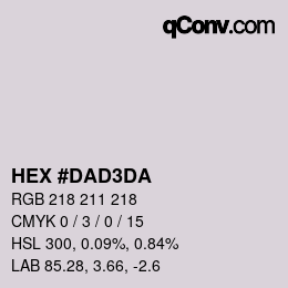 カラーコード: HEX #DAD3DA | qconv.com