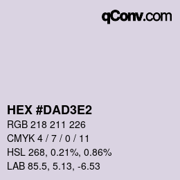 Color code: HEX #DAD3E2 | qconv.com