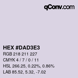 カラーコード: HEX #DAD3E3 | qconv.com