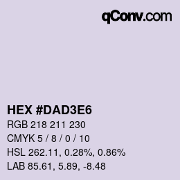 Color code: HEX #DAD3E6 | qconv.com