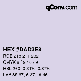 Color code: HEX #DAD3E8 | qconv.com