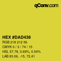 Color code: HEX #DAD438 | qconv.com