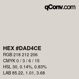 Color code: HEX #DAD4CE | qconv.com