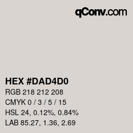 Color code: HEX #DAD4D0 | qconv.com