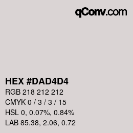 Color code: HEX #DAD4D4 | qconv.com