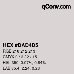 颜色代码: HEX #DAD4D5 | qconv.com