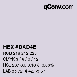 カラーコード: HEX #DAD4E1 | qconv.com