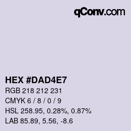 カラーコード: HEX #DAD4E7 | qconv.com