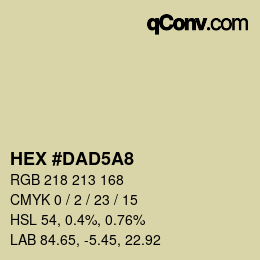 Color code: HEX #DAD5A8 | qconv.com