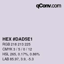 Color code: HEX #DAD5E1 | qconv.com