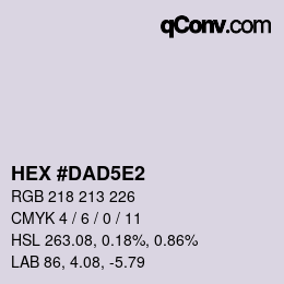 カラーコード: HEX #DAD5E2 | qconv.com