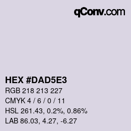 Code couleur: HEX #DAD5E3 | qconv.com