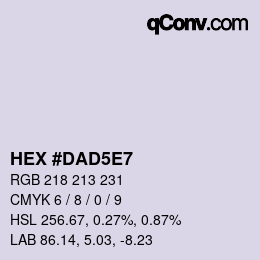 Color code: HEX #DAD5E7 | qconv.com