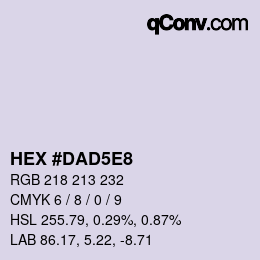 カラーコード: HEX #DAD5E8 | qconv.com